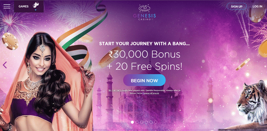 Genesis Casino India - Claim ₹30,000 Bonus + 20 Free Spins