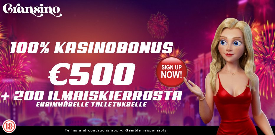 Gransino bonusarvio – 200 ilmaispyöräytystä + 500€ tervetulobonus