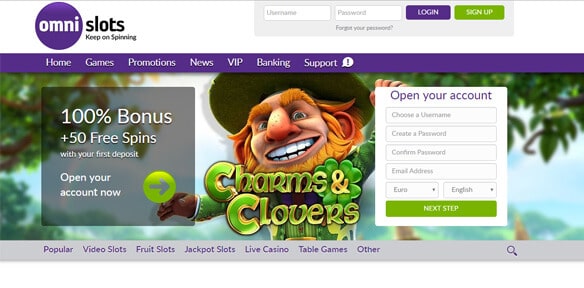 Homepage of Omni Slots Casino Homepage of Omni Slots Casino