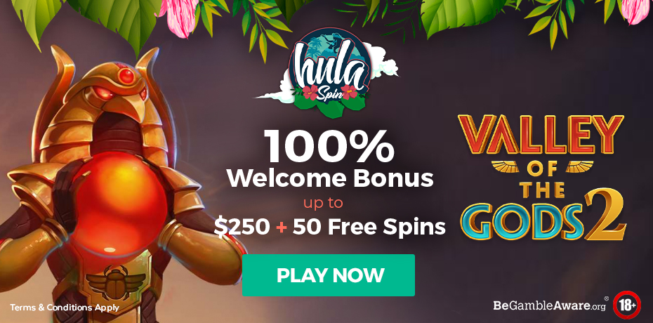 HulaSpin Casino Canada - C$250,- Bonus + 50 Free Spins