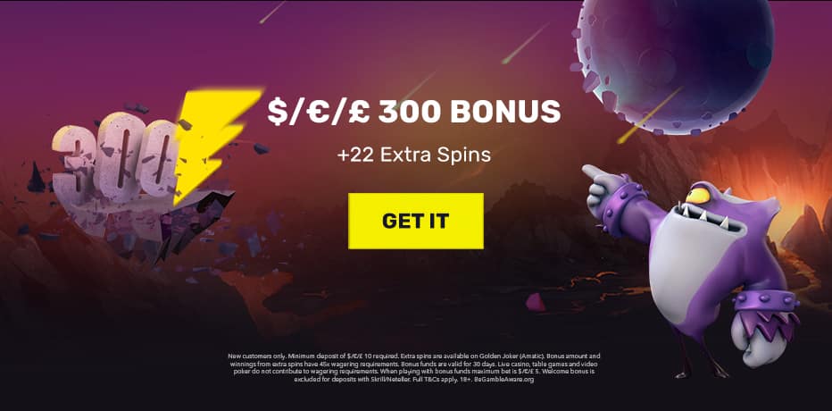 Hyper Casino Bonus - Claim €300,- Bonus + 22 Extra Spins