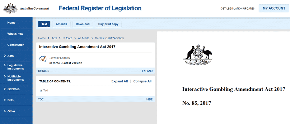 Interactive Gambling Amendment Bill