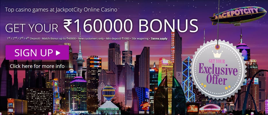 JackpotCity Online Casino Bonus for Indian players