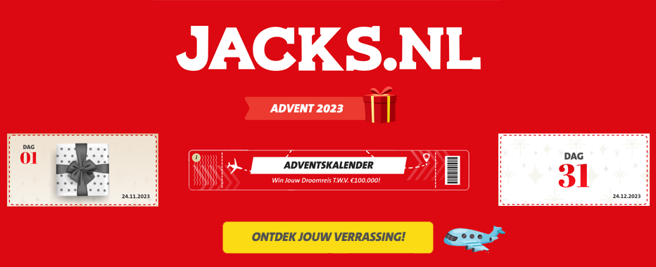 De Jacks.nl Adventskalender: Win een droomreis van €100.000!