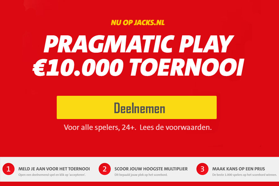 Jacks.nl: win €1.000 gratis geld met het Pragmatic Play toernooi.