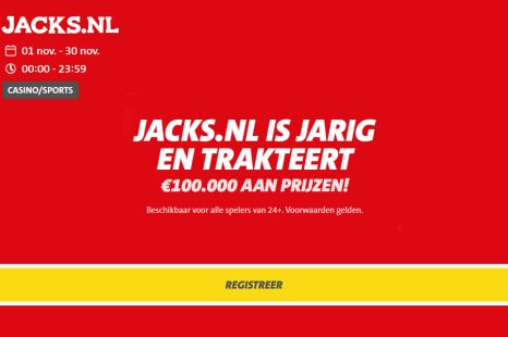 €100.000 Prijzengeld met het 2-jarig jubileum van Jacks.nl