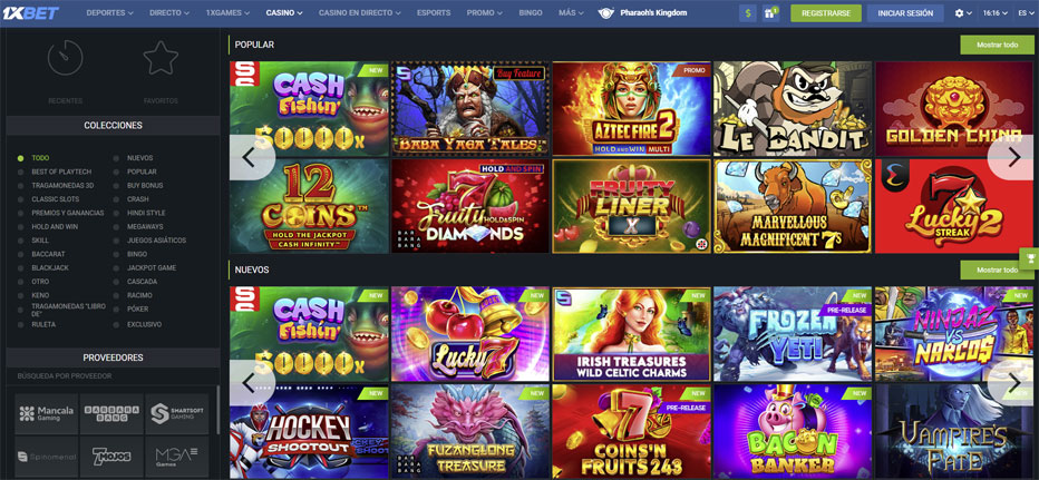 Juegos disponibles en 1xBet Casino
