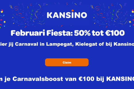 Carnavalsboost bij Kansino: Ontvang tot €100 Extra met onze Februari Fiesta!