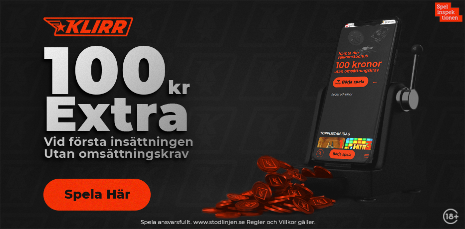 Klirr Bonuskod - 100% Bonus upp till 1000 SEK