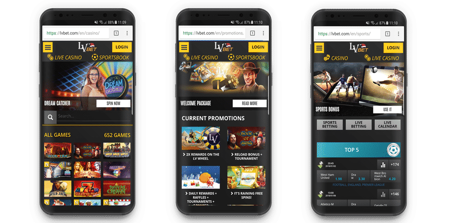 LV Bet Mobile kasino og Sportsbook