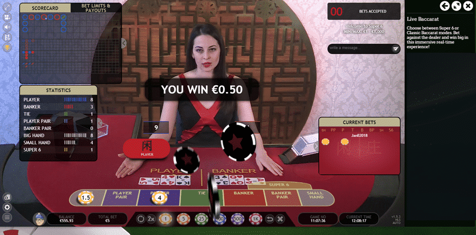 Live Baccarat at Live Casino