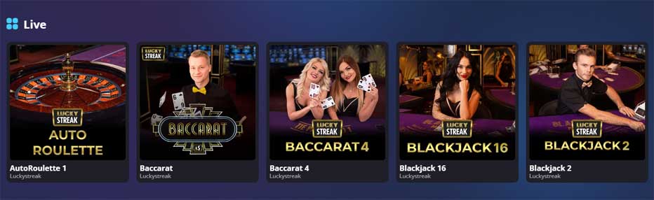 Live-Casino-Auswahl