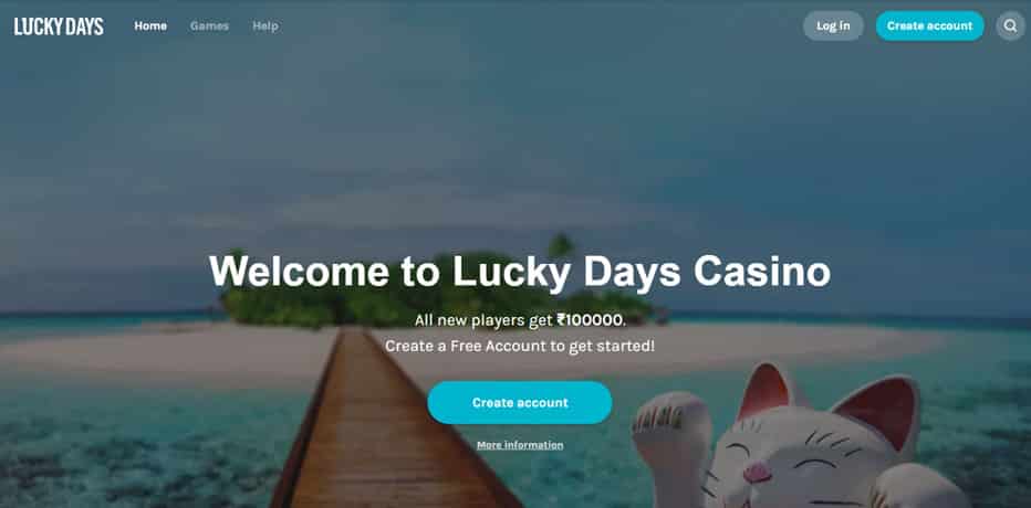 Lucky Days Casino Bonus - Up to ₹100,000 bonus for Indian players