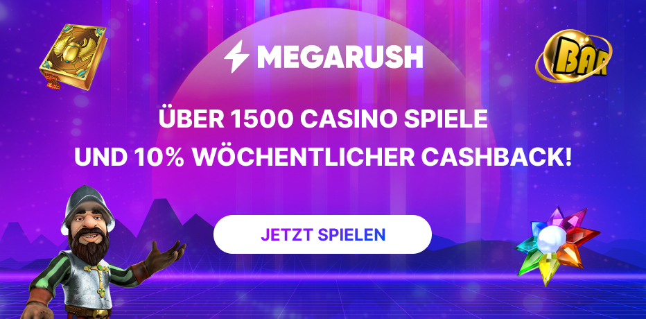 MegaRush Bonus - 100 Freispiele + 1.000 € Bonus