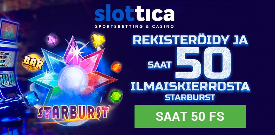 Nauti 50 Ilmaiskierroksesta pelissä Starburst Slottica Casinolla