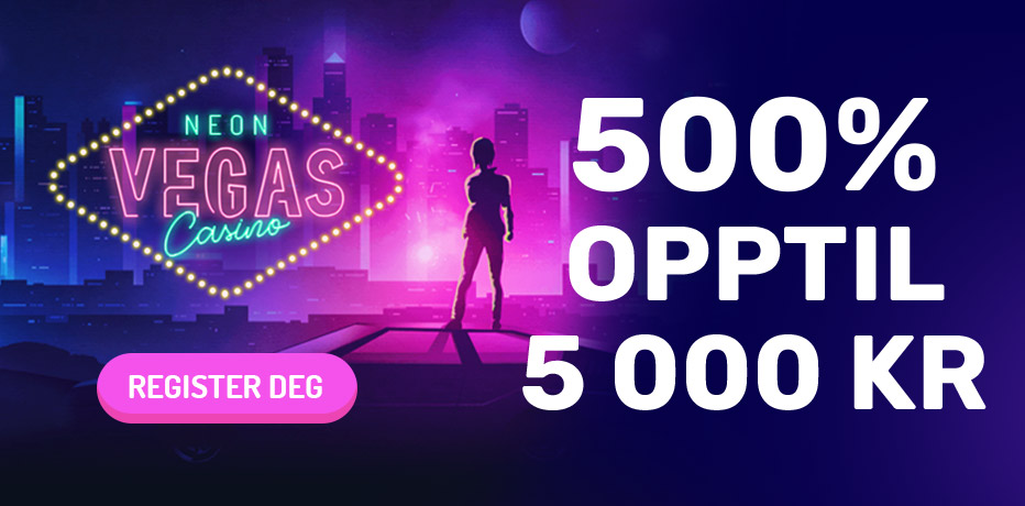 Neon Vegas Casino - Prøv 500% bonus opp til 5.000 kr!