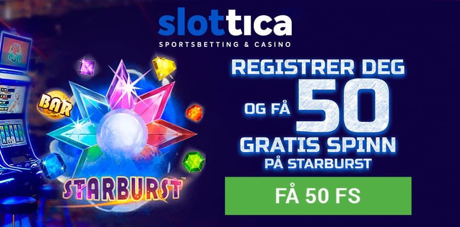 Nyt 50 gratisspinn på Slottica Casino i 2020