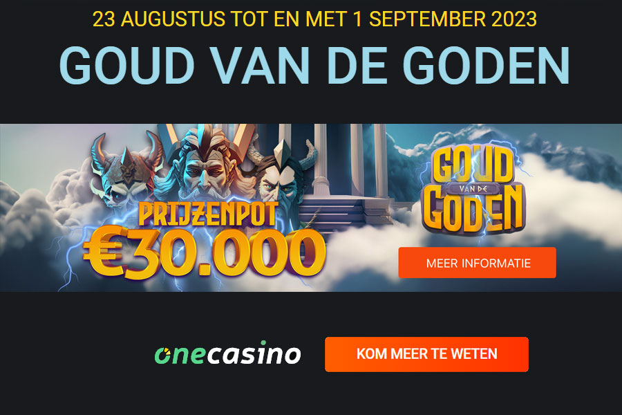 Win tot €10.000 met Goud van de Goden bij One Casino