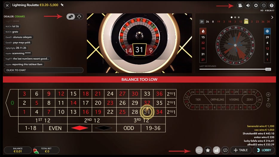 Opties Lightning Roulette