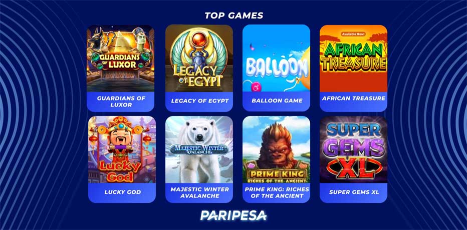 Paripesa Casino game variety - over 2,000 unique titles