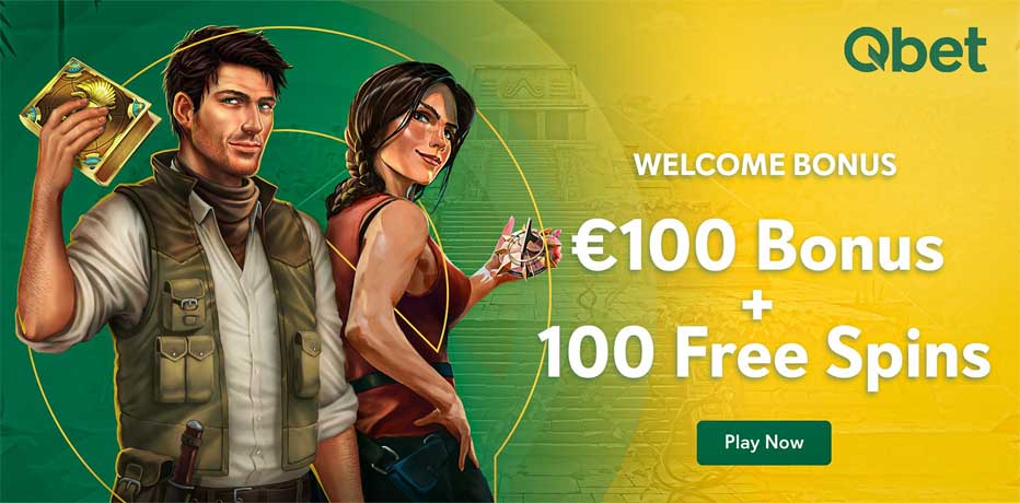 QBet Welcome Bonus up to €100 + 100 Free Spins