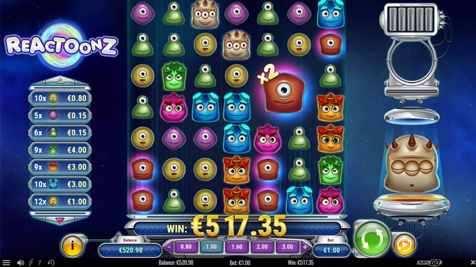Beliebteste Online-Video-Slots - Reactoonz von Play'n Go