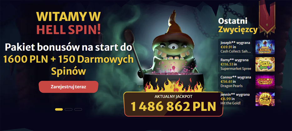 Recenzja Hell Spin - 50 darmowych spinów bez depozytu