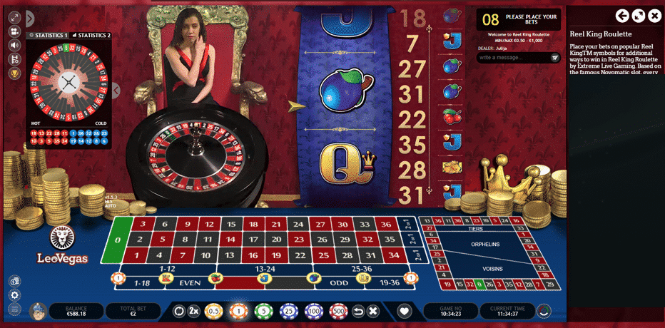 Reel King Live Casino Roulette Game