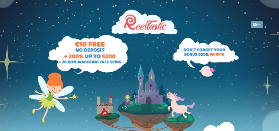 €10,- Kostenlos bei Reeltastic Casino - Keine Einzahlung erforderlich