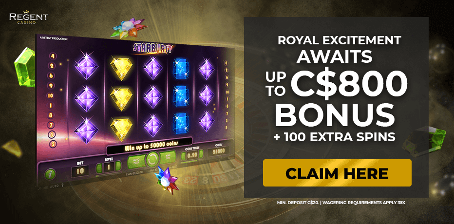 Regent Play Review – 100% deposit bonuses up to €800 + 100 Free Spins