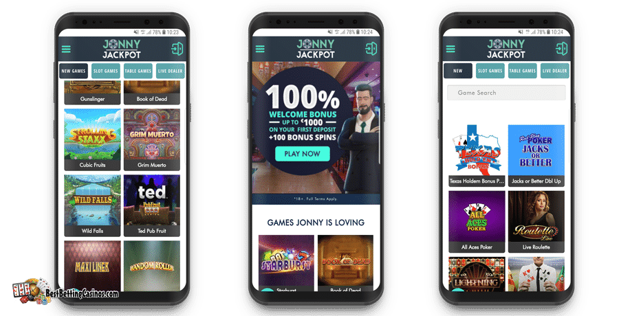 Casinos en línea Móviles Jonny Jackpot