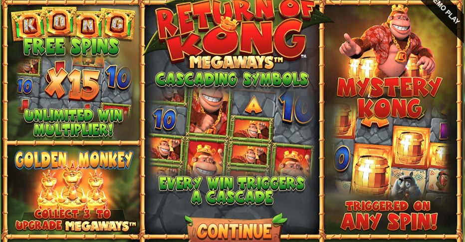 Mejores nuevas tragamonedas de casino - Return of Kong Megaways por Blueprint