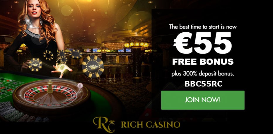 Rich Casino Bonuscode - 55 € Gratis bei der Anmeldung 