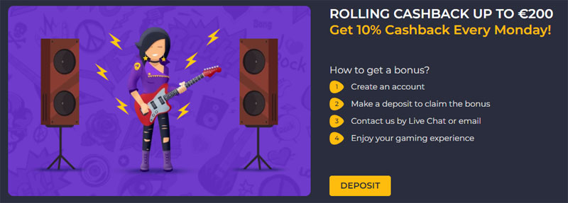 Rolling Slots Cashback Bonus