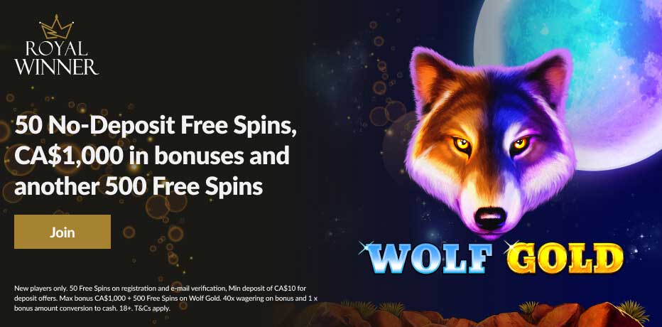 Royal Winner Casino No Deposit Bonus - 50 Free Spins on Registration