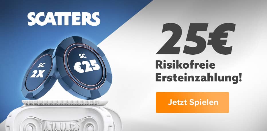 scatters casino bonus 25 euro risk free