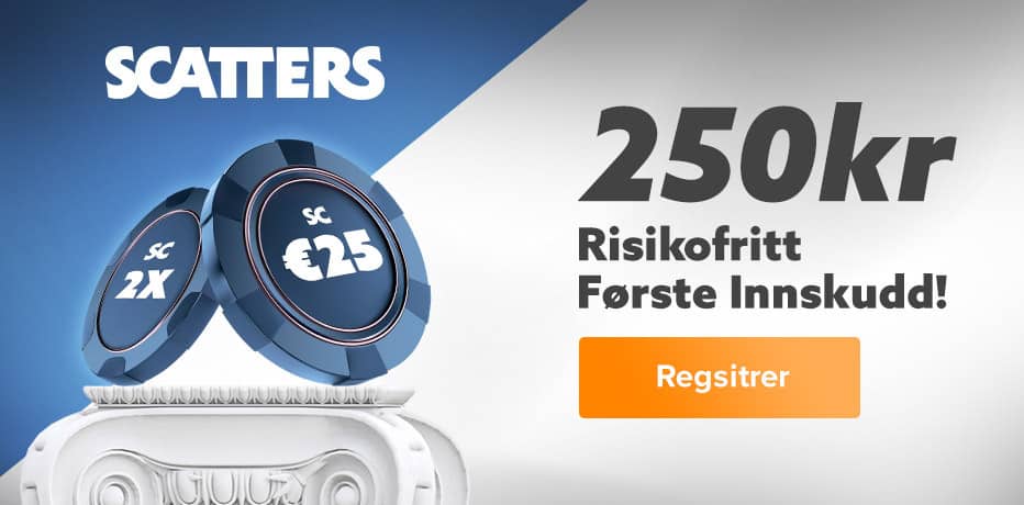 Få kr 250,- gratis på Scatters Casino