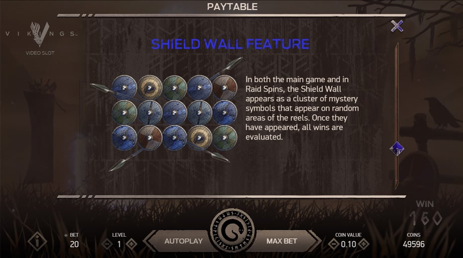Shield Wall Feature Vikings Video Slot
