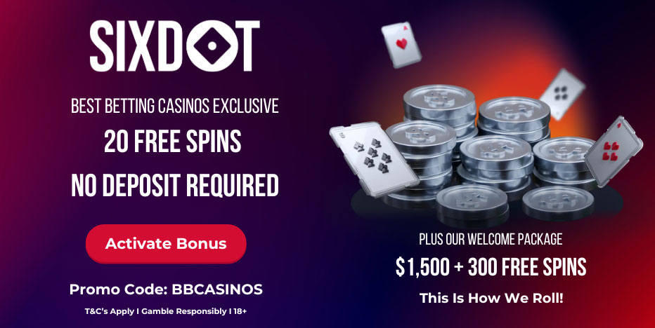 SixDot No Deposit Bonus – Claim 20 Free Spins on signup
