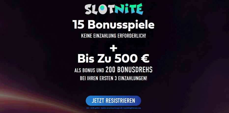 Slotnite Bonus ohne Einzahlung - 15 Freispiele Starburst