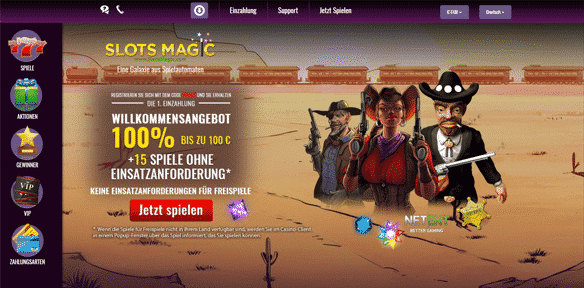 SlotsMagic Website während unserer Testbericht SlotsMagic Website während unserer Testbericht