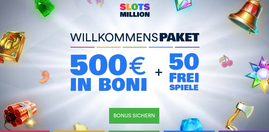 SlotsMillionen-Bonus-Review - 50 Freispiele + 500 € Bonus
