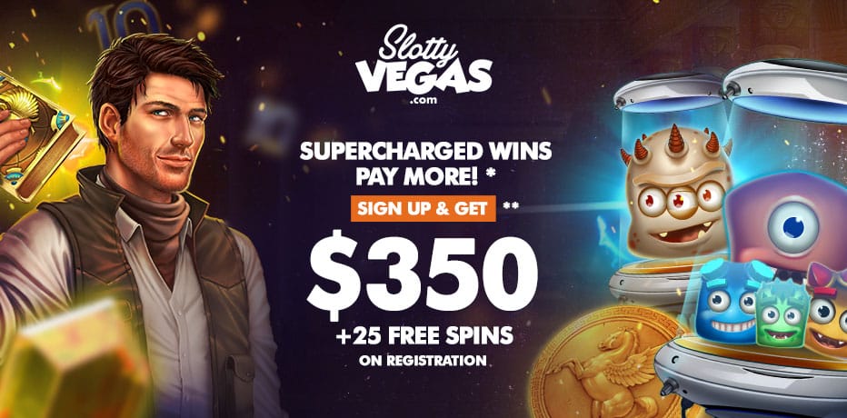 Slotty Vegas Promocode Canada - 25 Free Spins (No Deposit Needed) + C$350 Bonus