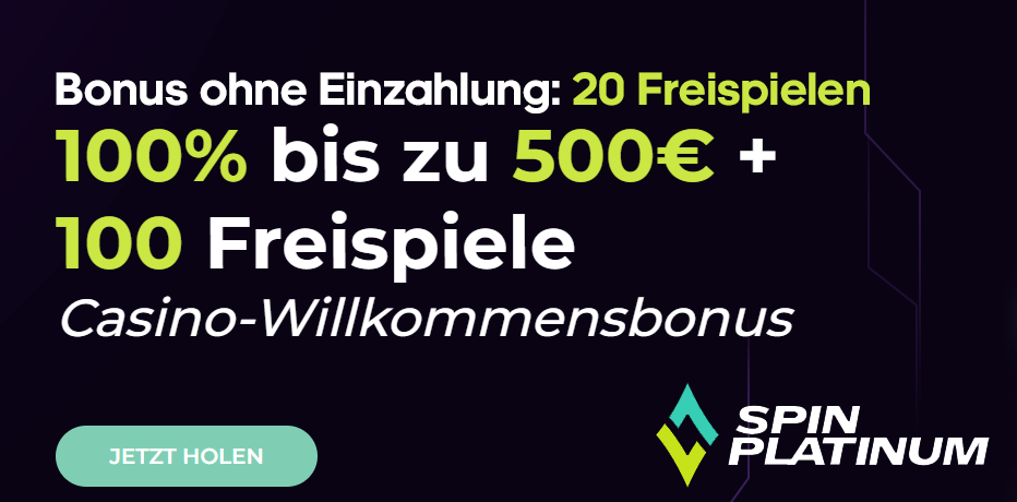 Spin Platinum Bonus ohne Einzahlung mit 20 Freispielen