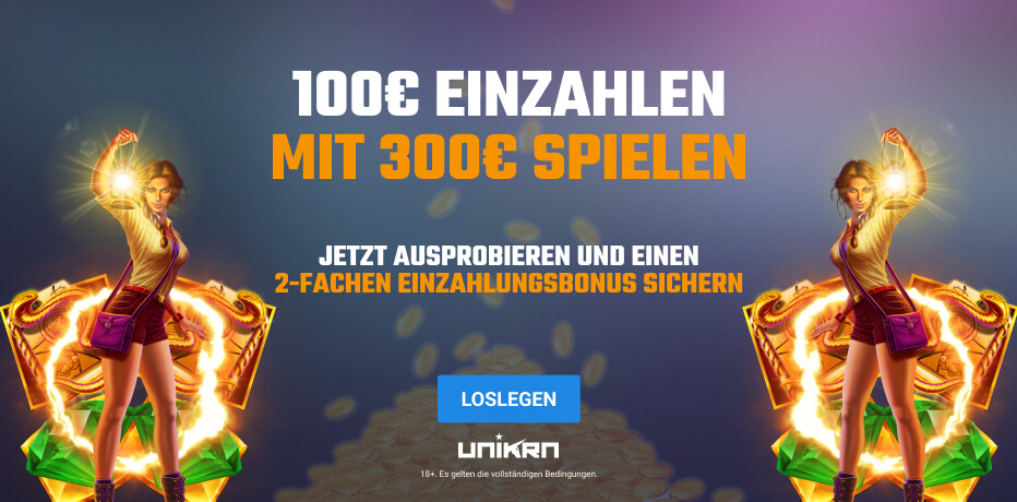 Unikrn Casino - 200% Bonus + 300 Freispiele