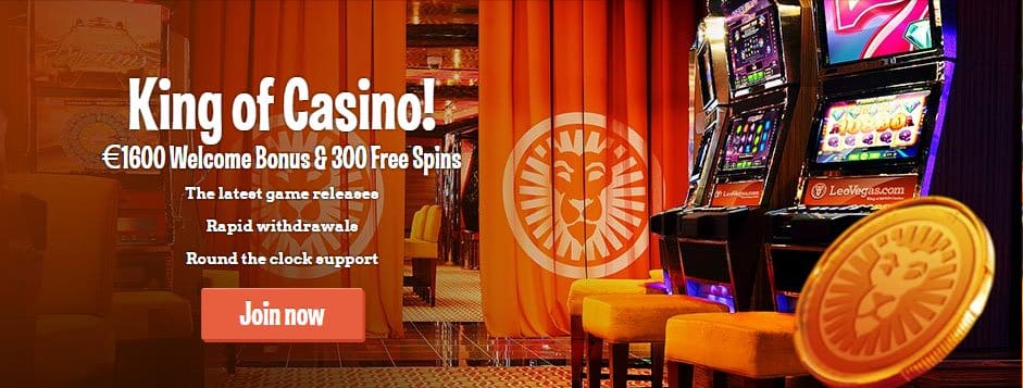 Up to 50 Free Spins at LeoVegas Casino + €1600 and 300 Free Spins on Deposit!