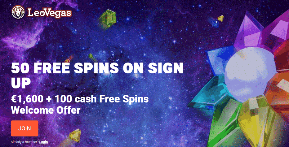Up to 50 No Deposit Free Spins at LeoVegas Casino