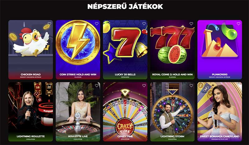 Vincispin játékkínálat