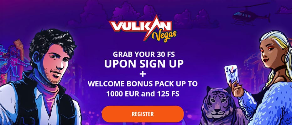Bonus Vulkan Vegas sans dépôt - 30 tours gratuits Book of Dead