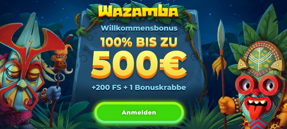 Wazamba-Bonus - 200 Freispiele + 500 € Bonus